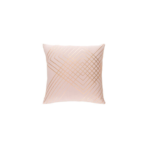 Crescent 20 X 20 inch Blush/Metallic - Copper Pillow Kit