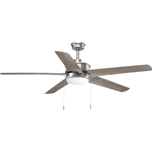 Whirl 60 inch Antique Nickel with Driftwood Blades Ceiling Fan, Progress LED