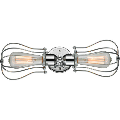 Austere Muselet 2 Light 19 inch Polished Chrome Bath Vanity Light Wall Light in Incandescent, Austere