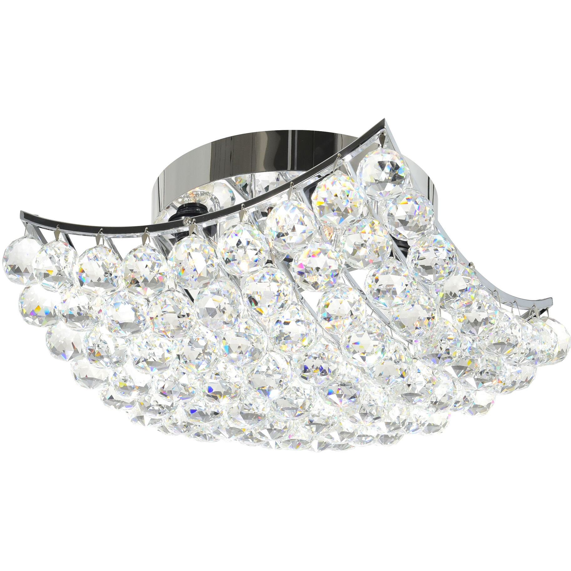 Queen 4 Light 14 inch Chrome Flush Mount Ceiling Light