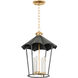 Wildomar 4 Light 17.5 inch Vintage Gold Leaf and French Iron Indoor Lantern Ceiling Light