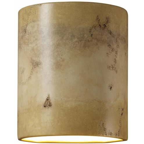 Sun Dagger Cylinder LED 9 inch Greco Travertine Outdoor Wall Sconce in 1000 Lm LED, Small