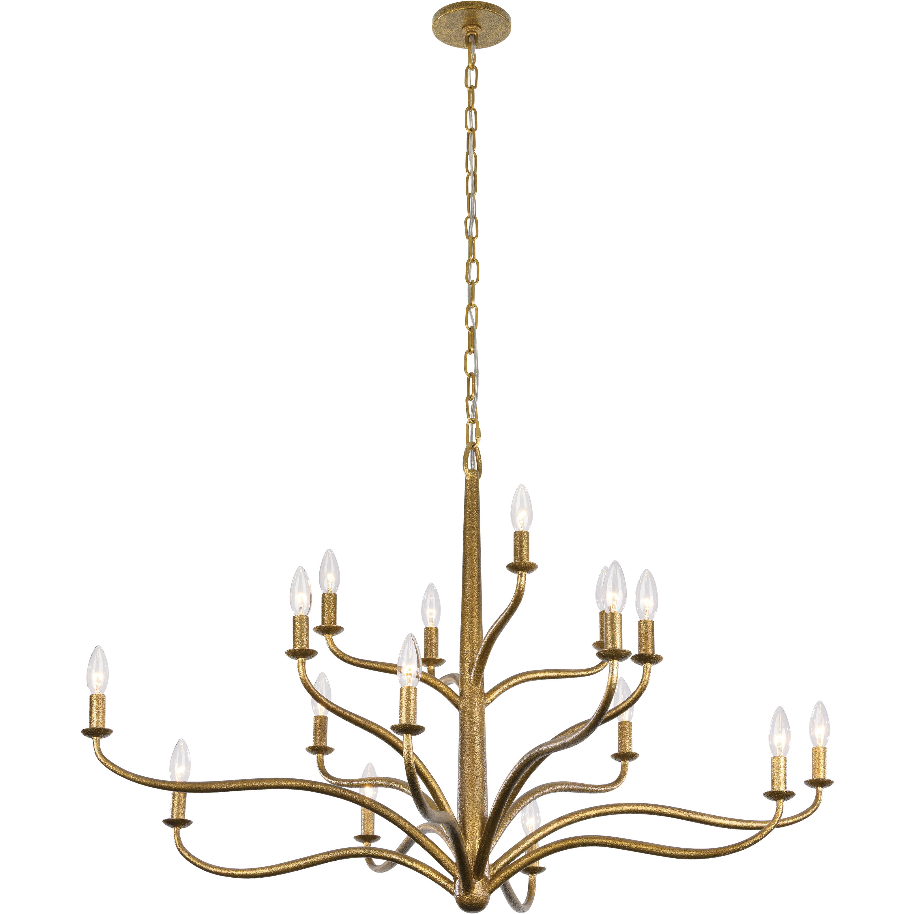 Dorianne 16 Light 44 inch Textured Dusken Brass Chandelier Ceiling Light