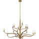 Dorianne 16 Light 44 inch Textured Dusken Brass Chandelier Ceiling Light