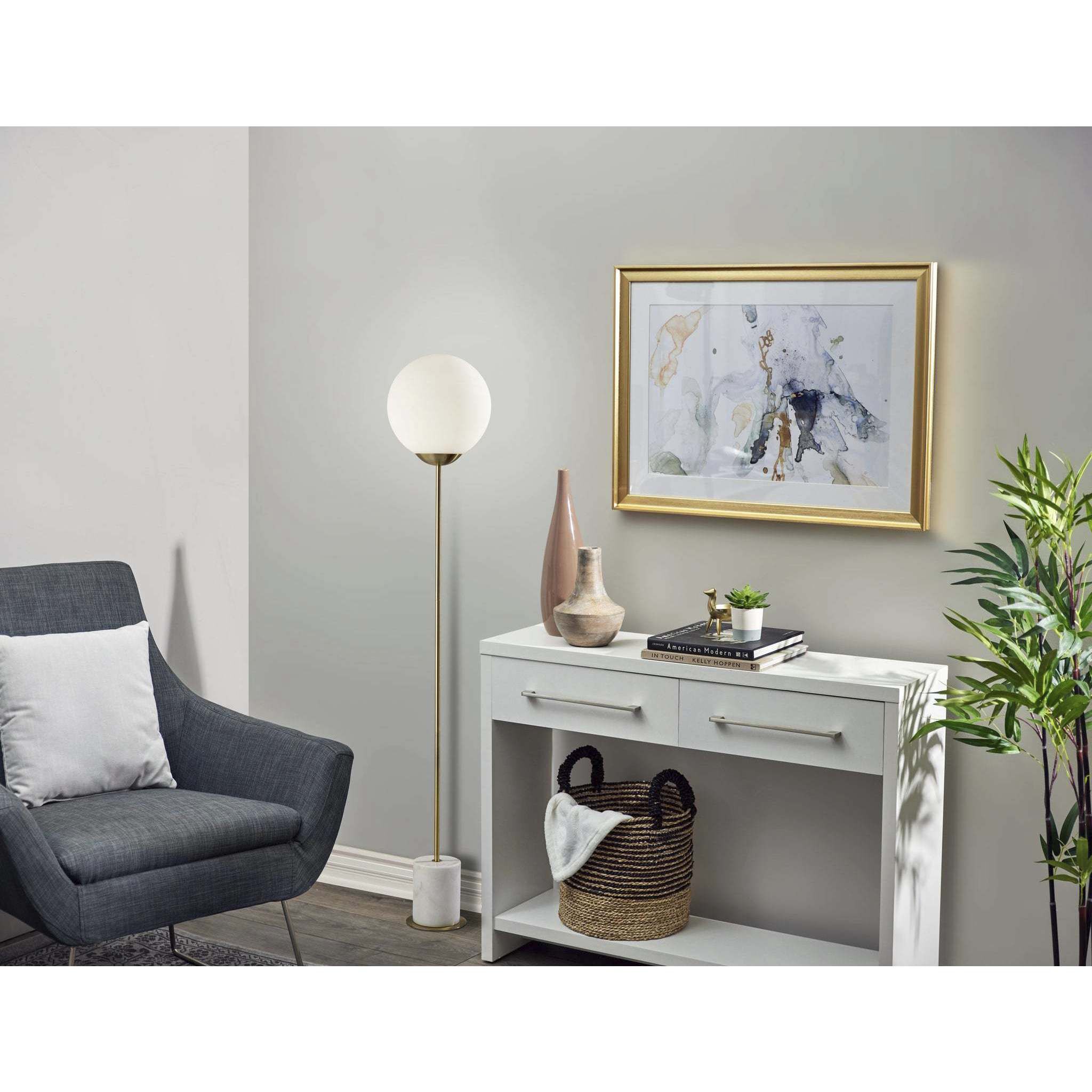 Terra 65 inch 40.00 watt Antique Brass Floor Lamp Portable Light