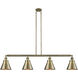 Franklin Restoration Appalachian LED 52 inch Antique Brass Island Light Ceiling Light, Franklin Restoration