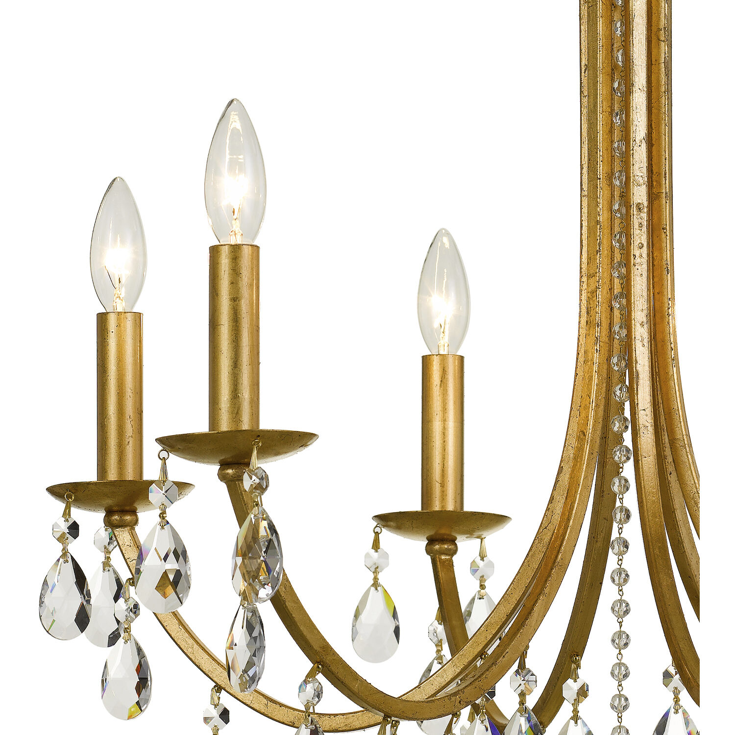 Bridgehampton 6 Light 26 inch Antique Gold Chandelier Ceiling Light in Clear Hand Cut
