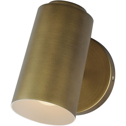 Spot Light LED 7 inch Natural Aged Brass Outdoor Wall Mount