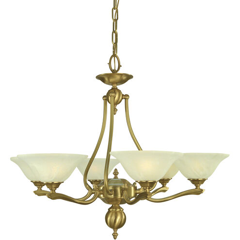 Fin De Siecle 6 Light 31 inch Brushed Brass Dining Chandelier Ceiling Light