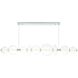 Atomo Linear Chandelier Ceiling Light in Chrome, Clear