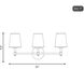Traditional 3 Light 24 inch Natural Brass Bathroom Vanity Light Wall Light