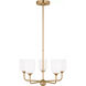 Emile 5 Light 20 inch Satin Brass Chandelier Ceiling Light