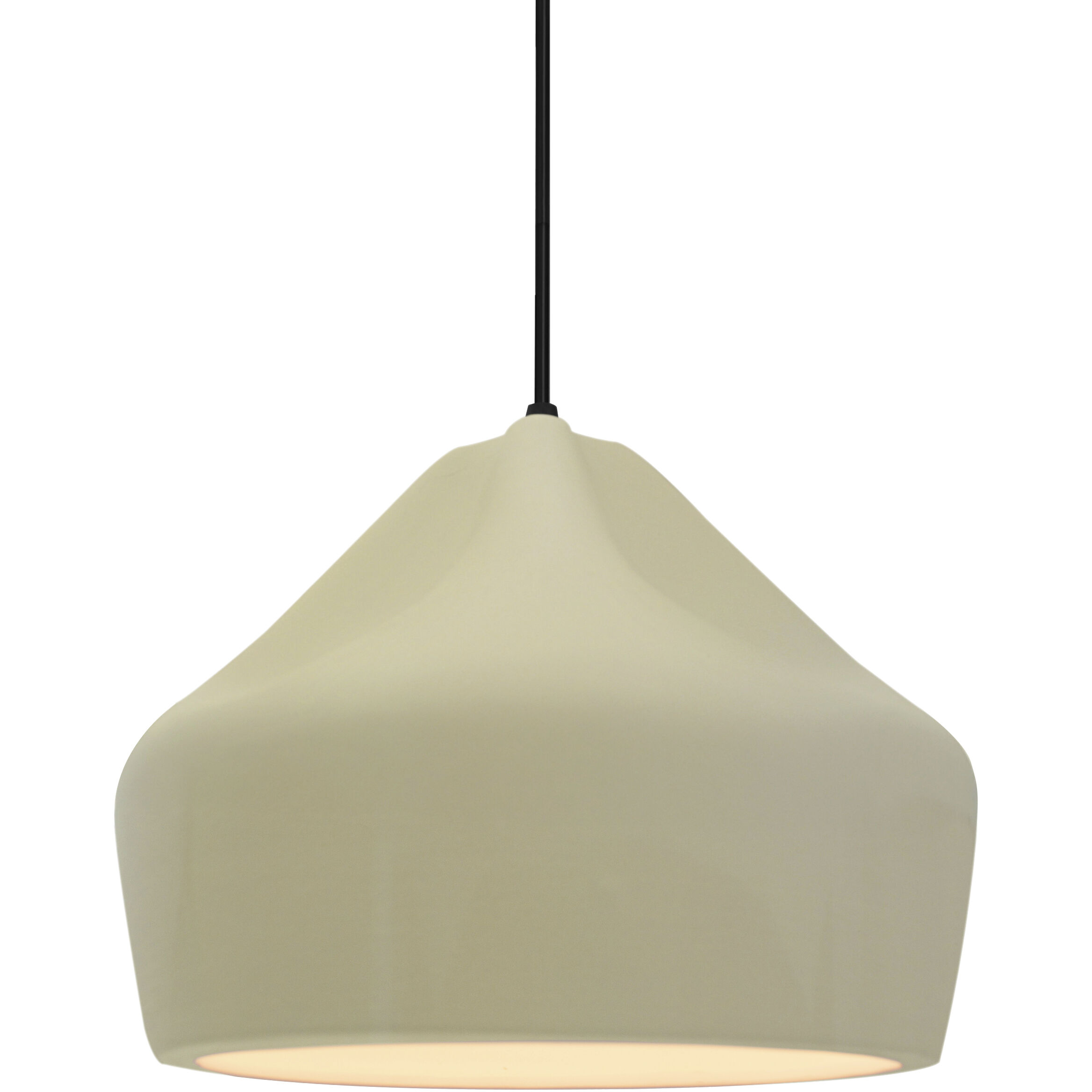 Radiance Collection - Crease Pendant Ceiling Light in Matte Black, Dedicated LED, Black Cord, Vanilla Gloss, 9W x 7H, Form+Finish+Function