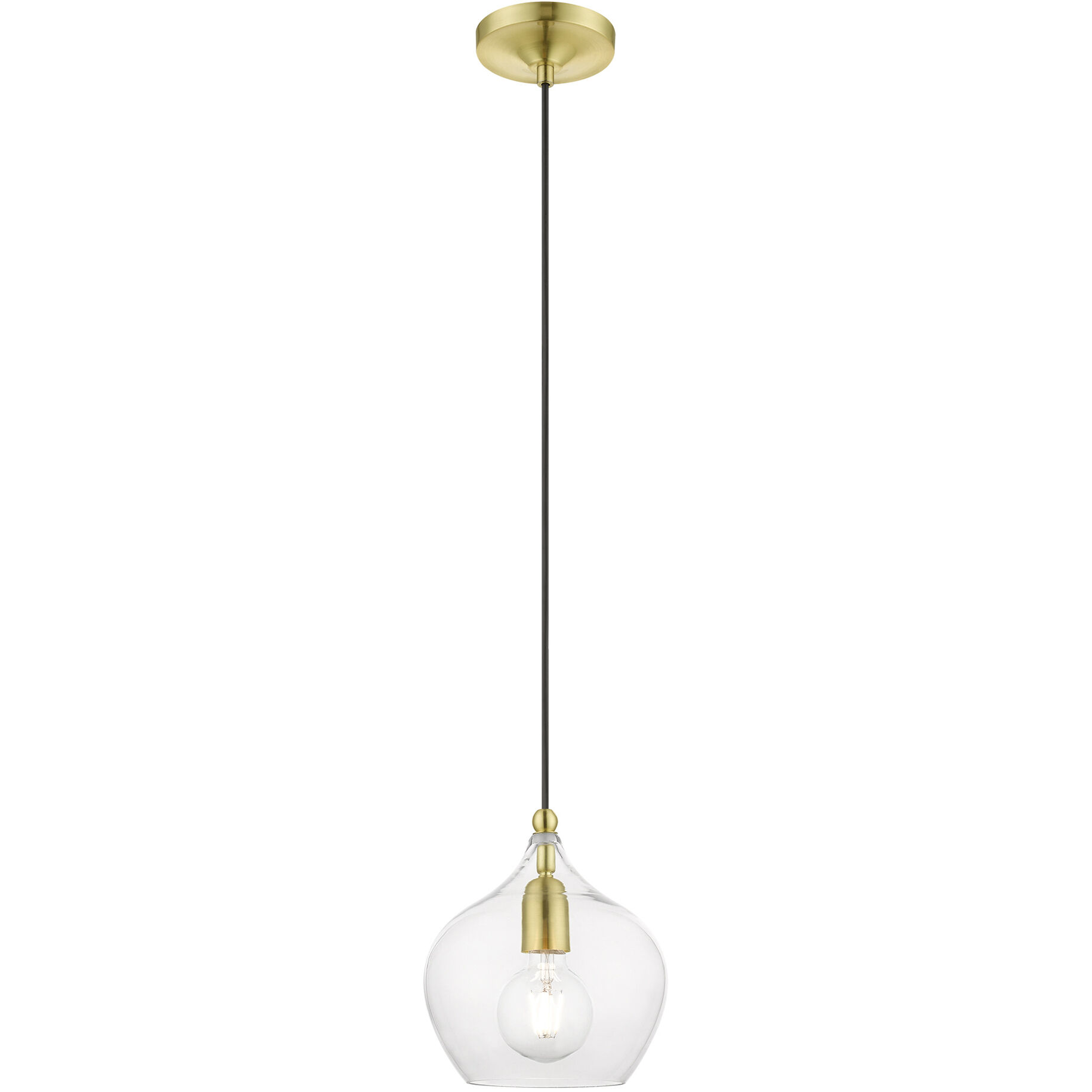 Aldrich 1 Light 8 inch Satin Brass with Polished Brass Accent Pendant Ceiling Light