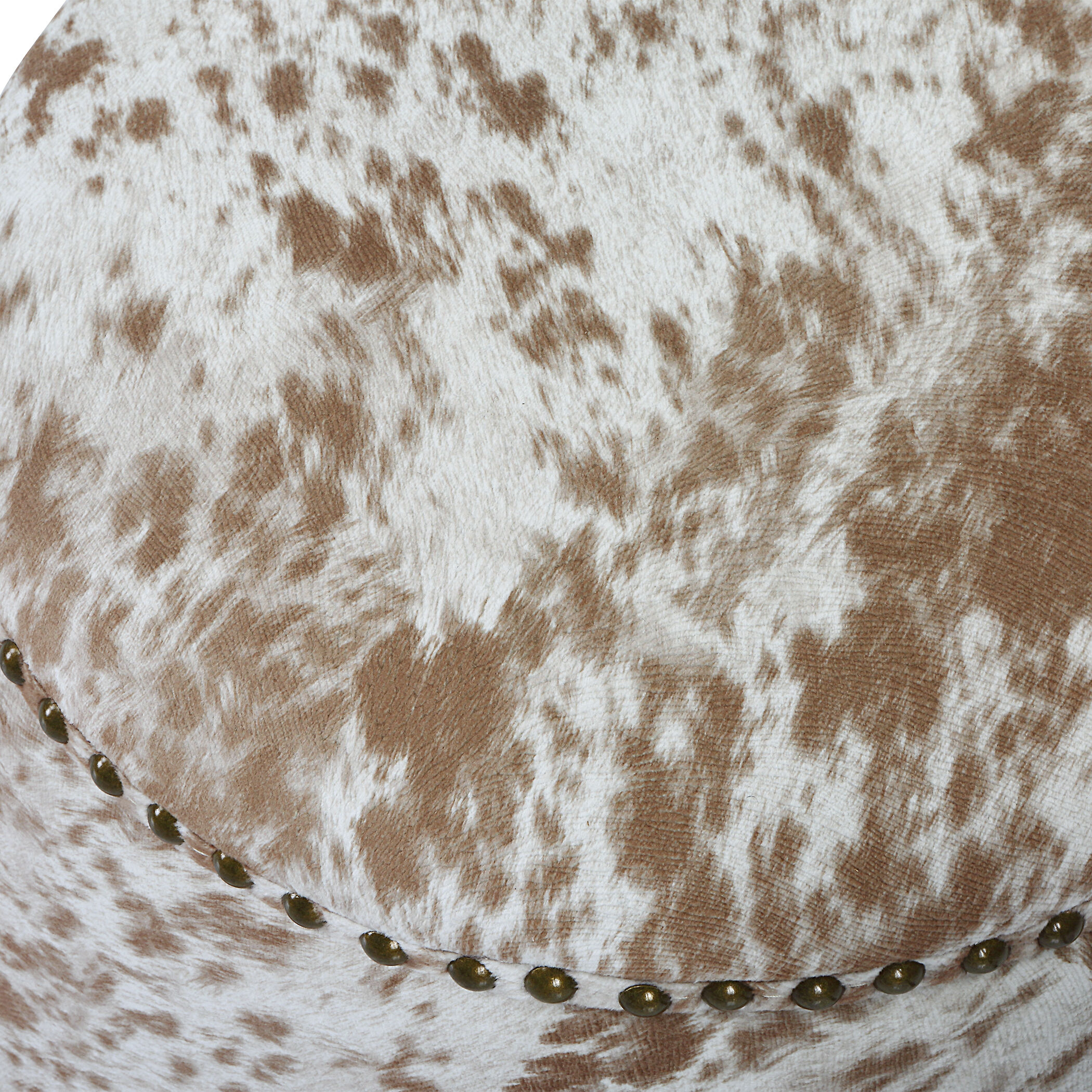 Gumdrop 17 inch Chestnut and White Faux Cow Hide Ottoman