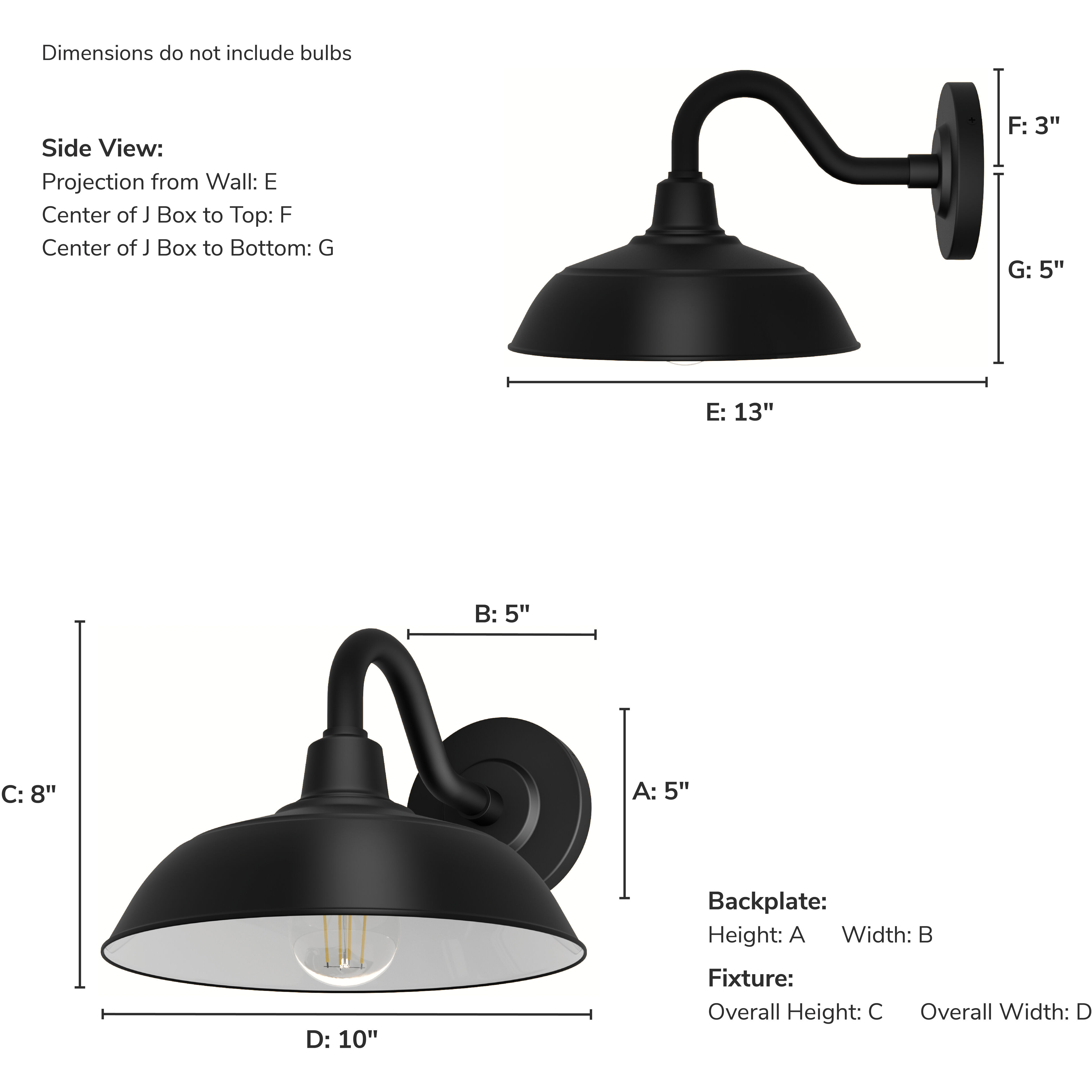 Mill Valley 1 Light 8 inch Matte Black and White Outdoor Wall Light, Small
