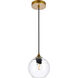 Cashel 1 Light 6 inch Brass Pendant Ceiling Light
