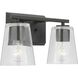 Vertex 2 Light 12.87 inch Matte Black Bath Light Wall Light