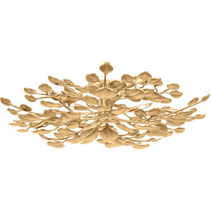 Menorca 10 Light 50 inch Vintage Gold Leaf Semi Flush Ceiling Light