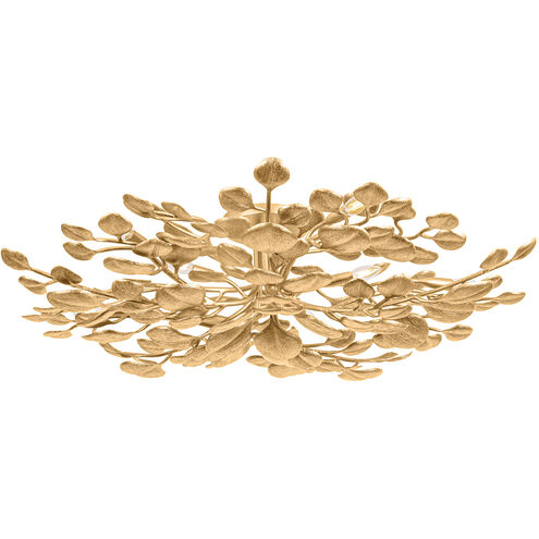 Menorca 10 Light 50 inch Vintage Gold Leaf Semi Flush Ceiling Light