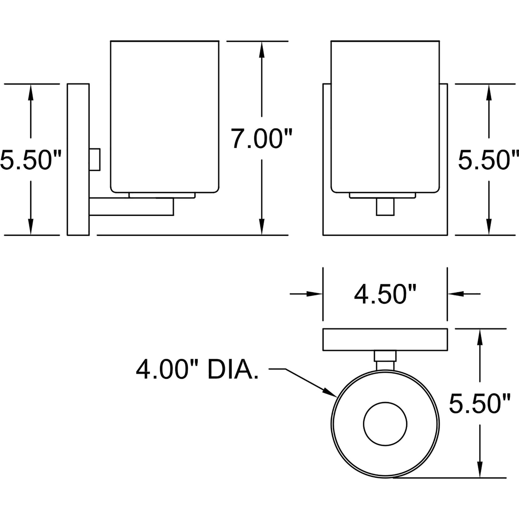 Sienna 4.5 inch Brushed Steel Bath Vanity Light Wall Light