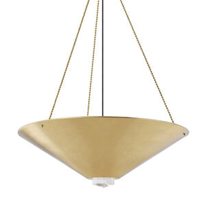 Heron 6 Light 38 inch Aged Brass Pendant Ceiling Light