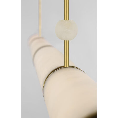 Anne-Marie Barton Marcell Linear Chandelier Ceiling Light in Antique-Burnished Brass
