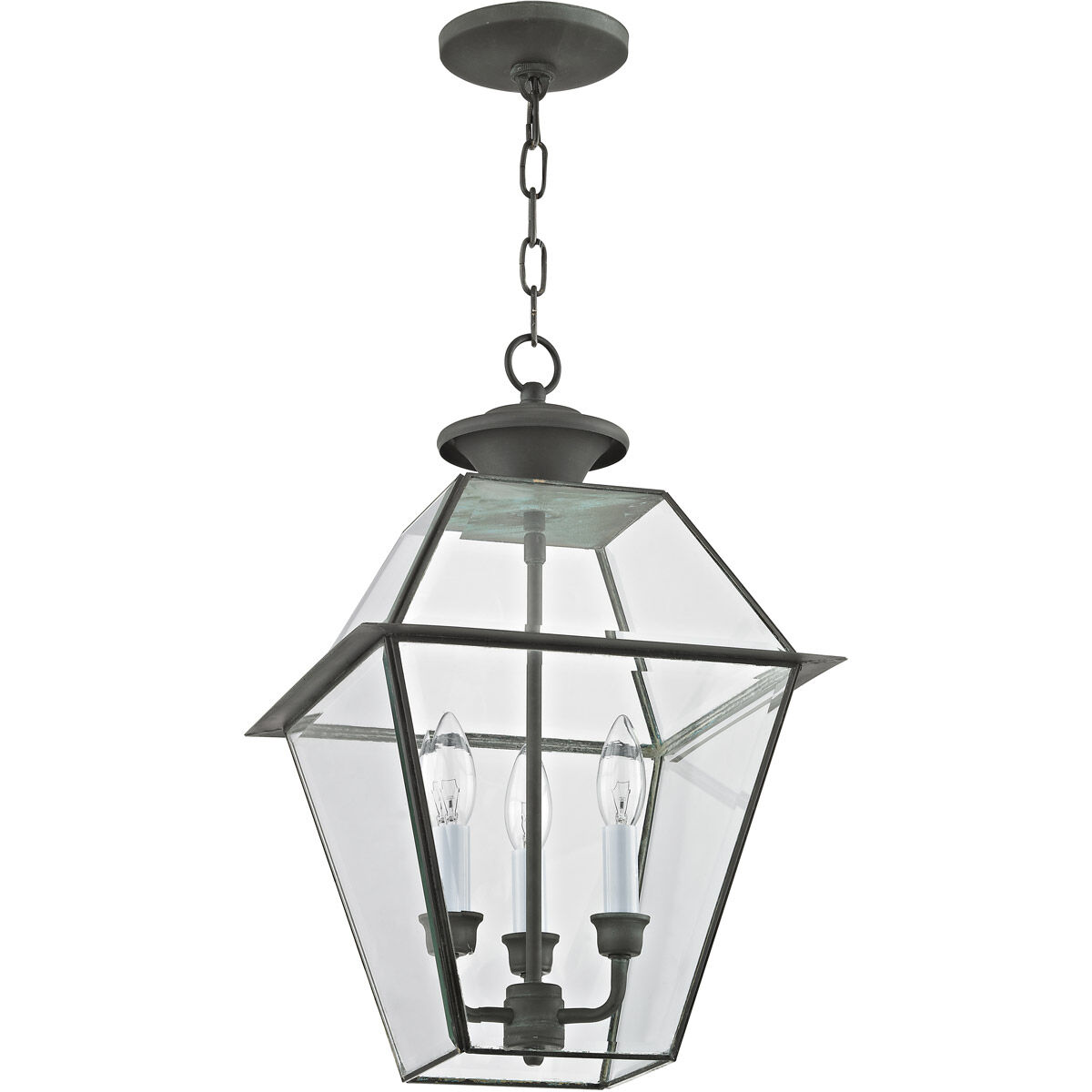 Westover 3 Light 12 inch Charcoal Outdoor Pendant Lantern