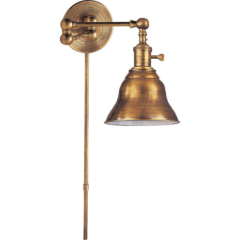 Chapman & Myers Boston2 15 inch 60.00 watt Hand-Rubbed Antique Brass Swing Arm Wall Light