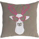 Deer 17.7 X 7 inch Brown and Pink Pillow
