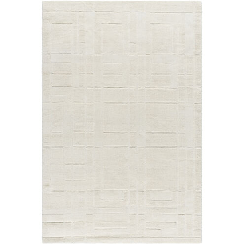 Luxuries 90 X 60 inch Light Silver Handmade Rug in 5 x 7.5