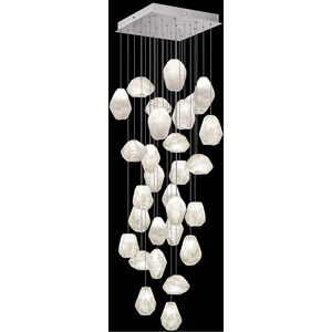 Natural Inspirations 30 Light 30 inch Silver Pendant Ceiling Light in Clear Quartz Studio Glass 3