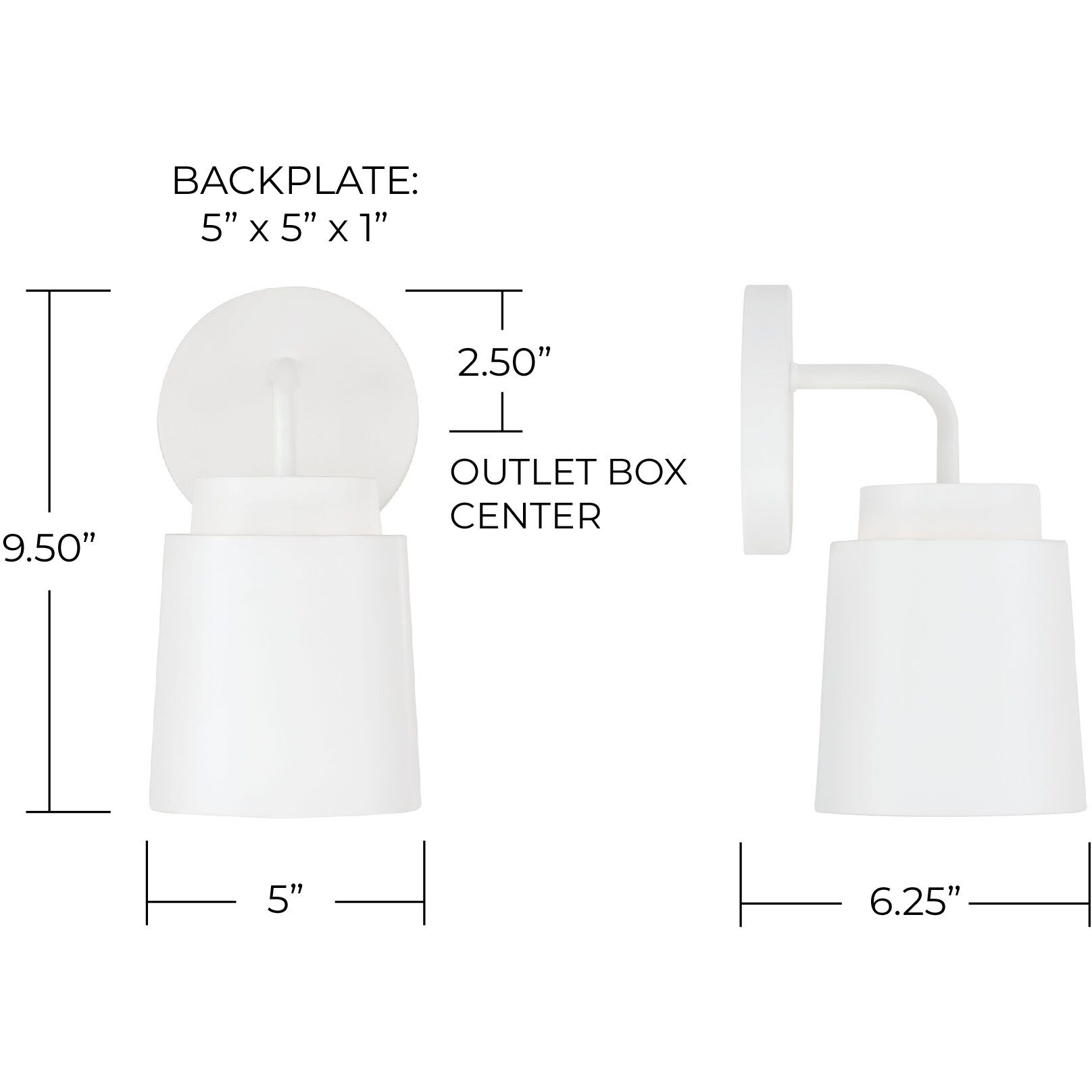 Pratt 1 Light 5 inch Matte White Sconce Wall Light