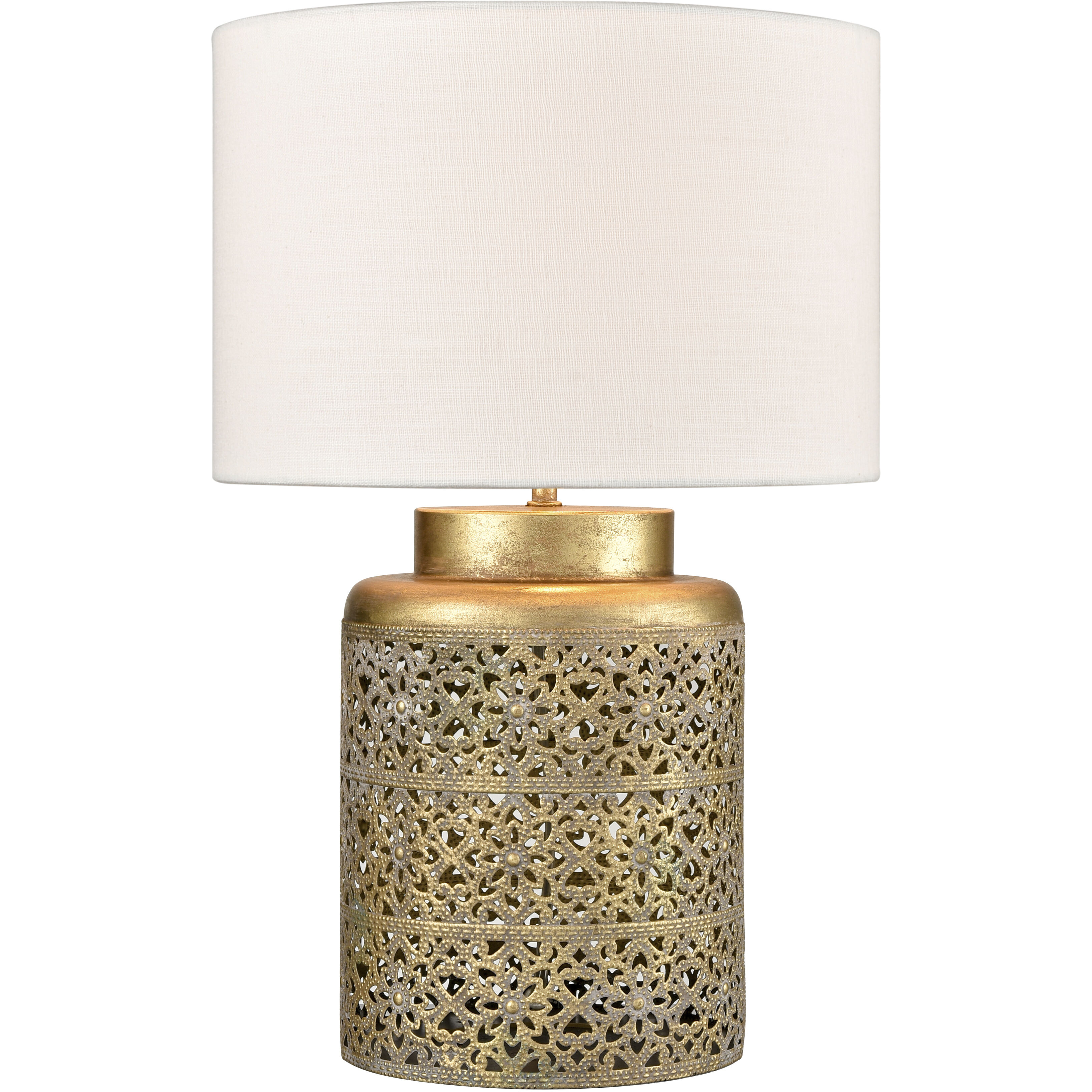 Giralda 18 inch 60 watt Antique Gold Table Lamp Portable Light