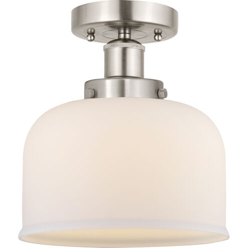Bell 1 Light 6.5 inch Brushed Satin Nickel Semi-Flush Mount Ceiling Light