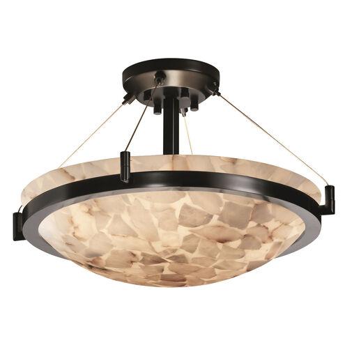 Alabaster Rocks 3 Light 21 inch Matte Black Semi-Flush Bowl Ceiling Light in Incandescent