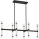Kingsburg 12 Light 38 inch Matte Black Linear Chandelier Ceiling Light, Lighting One (Open)