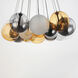 Burst LED 35.25 inch Black Multi-Light Pendant Ceiling Light in Multi Color