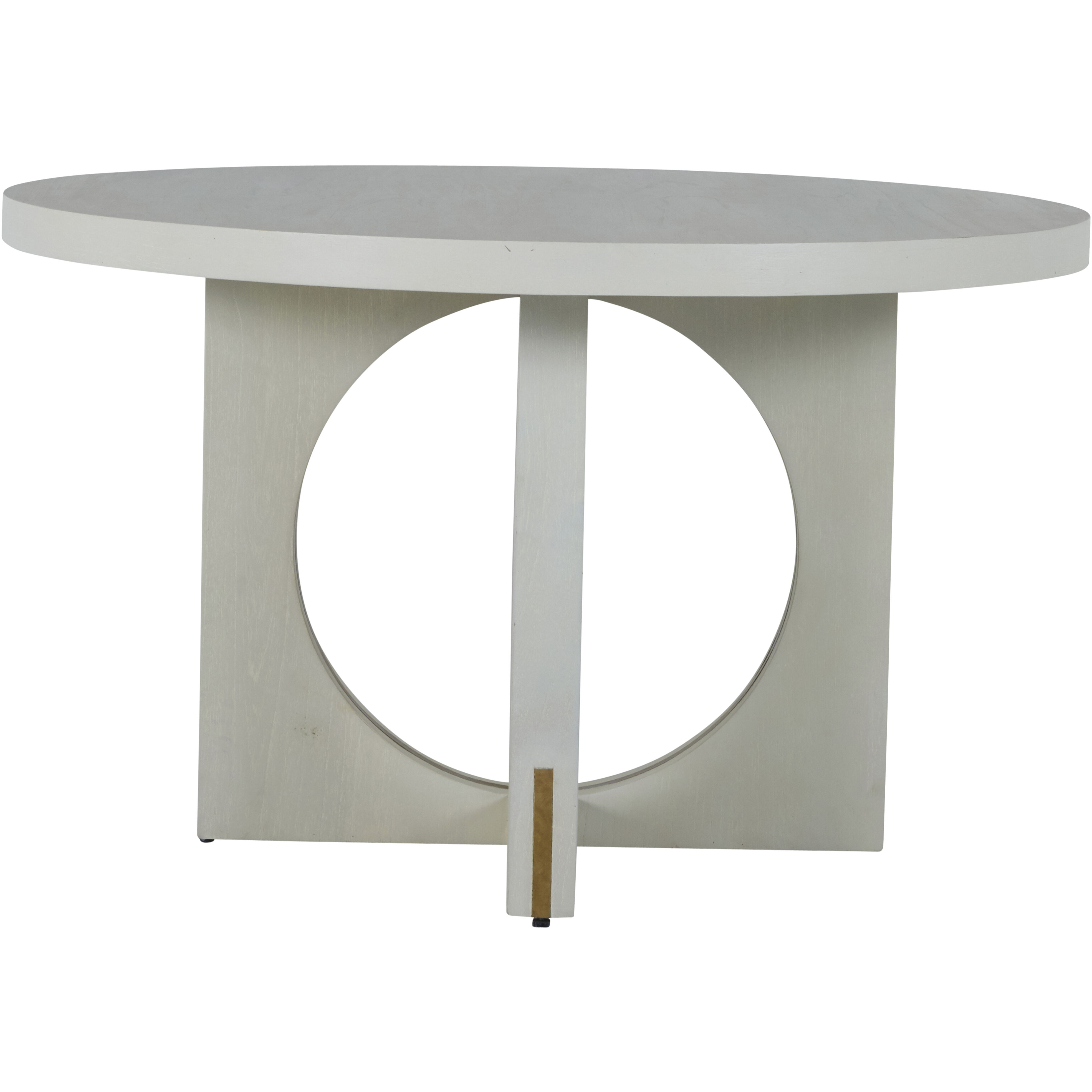 Sheila 48 X 48 inch Cerused White and Stained Gold Dining Table