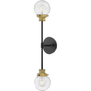 Poppy LED 6 inch Black with Heritage Brass Indoor Wall Sconce Wall Light