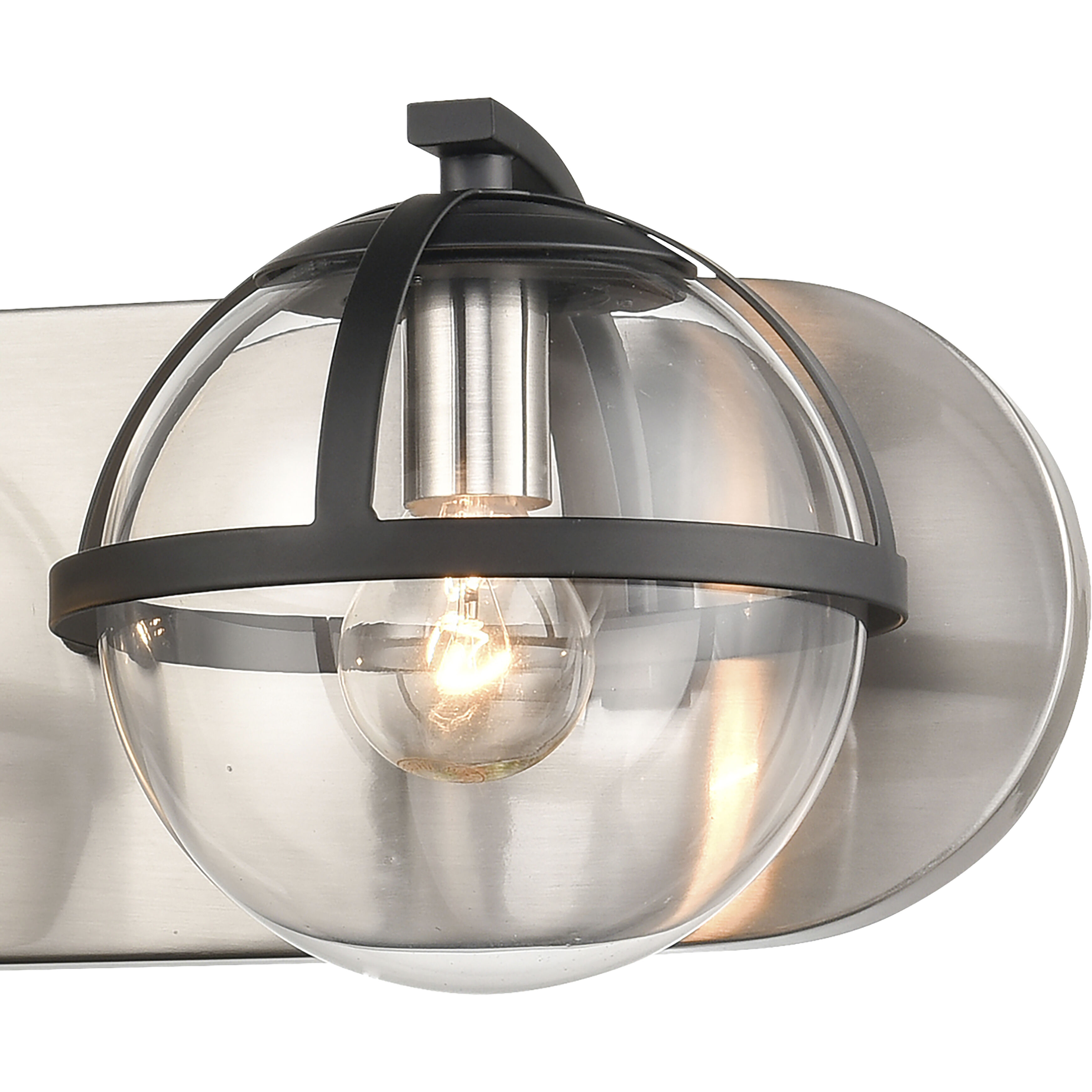 Davenay Vanity Light Wall Light in Satin Nickel with Matte Black