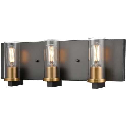 Sambre 3 Light 24 inch Multiple Finishes and Graphite Bath Vanity Wall Light in Clear Glass
