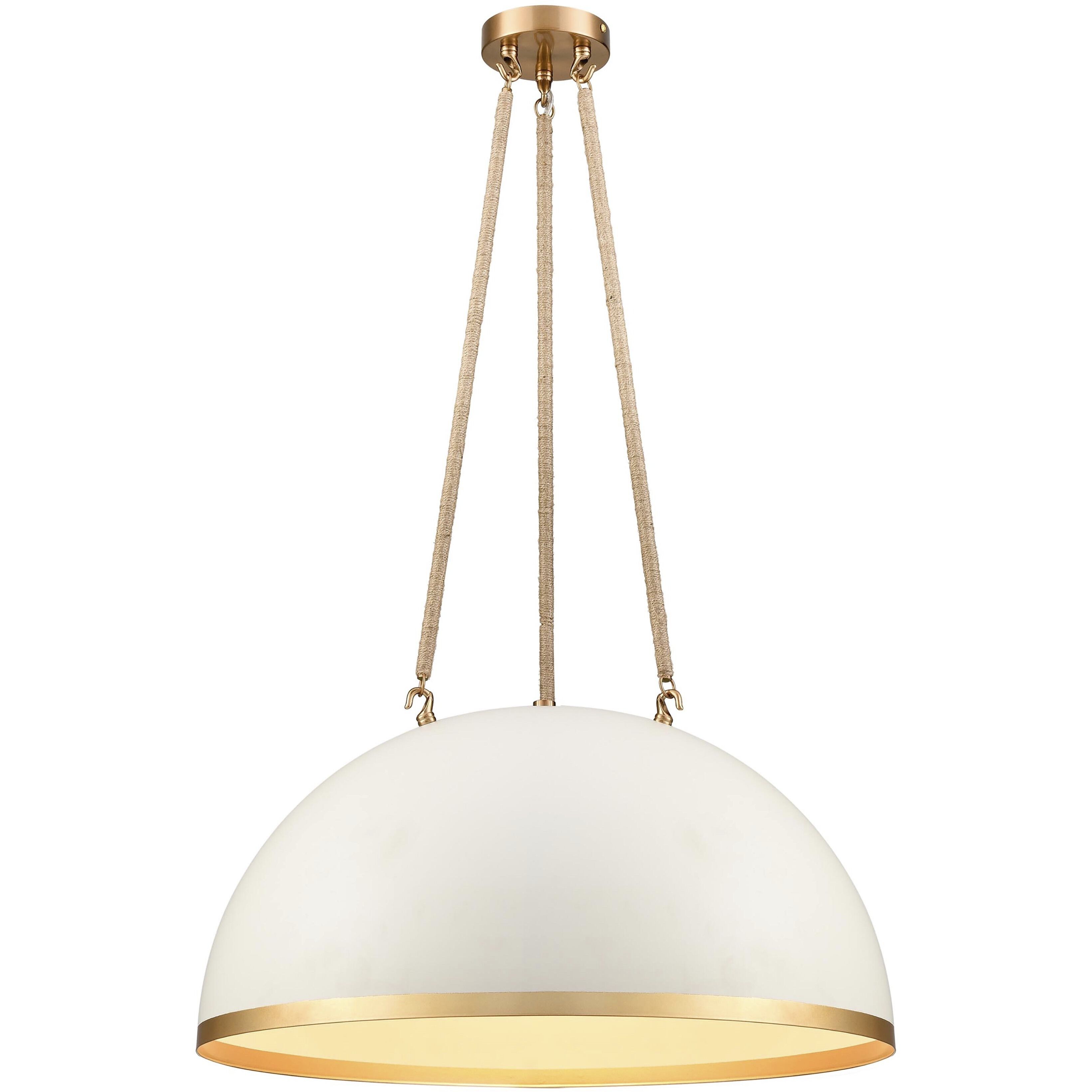 Downington 4 Light 23.5 inch Satin Brass with Matte White Pendant Ceiling Light