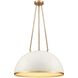 Downington 4 Light 23.5 inch Satin Brass with Matte White Pendant Ceiling Light