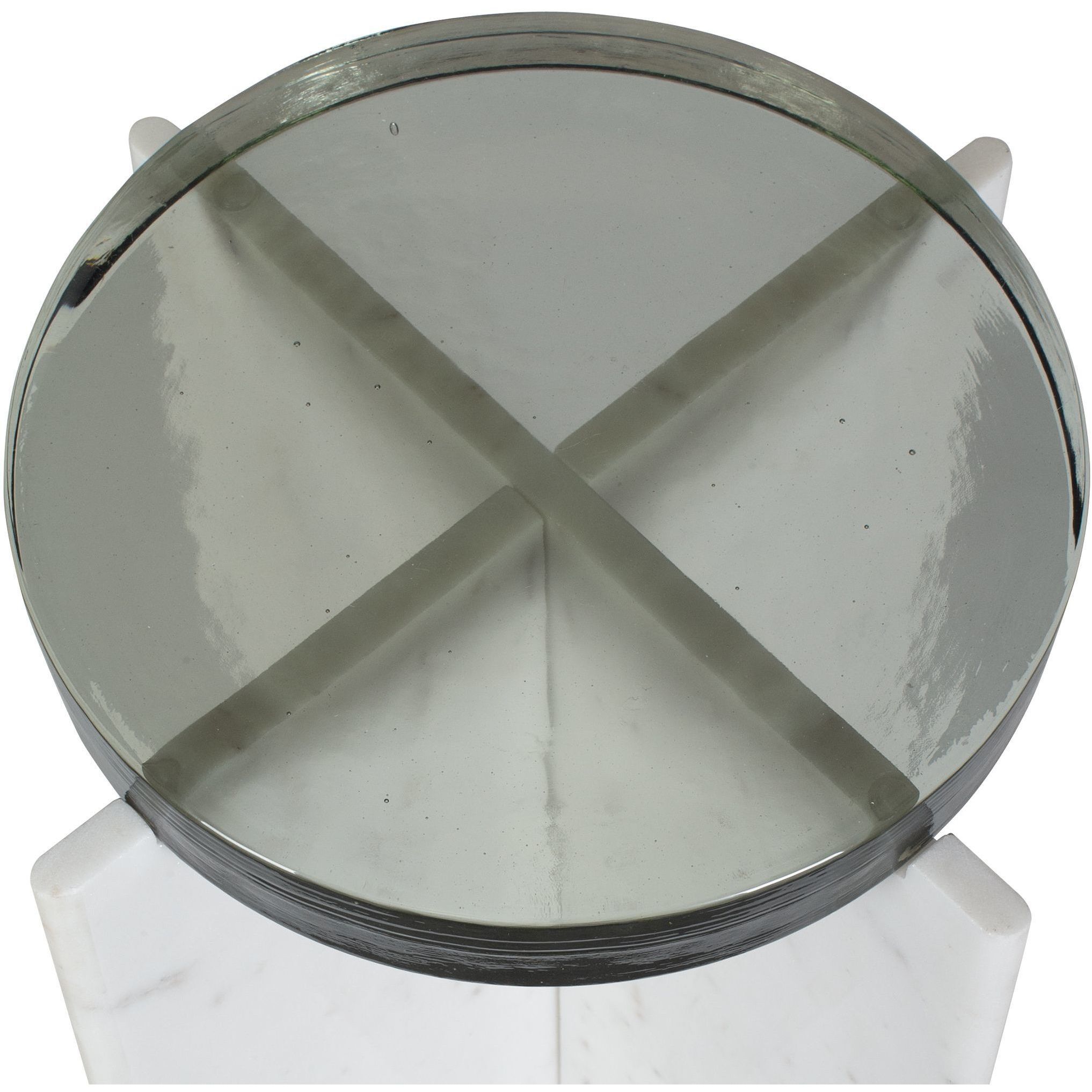 Olina 22 X 14 inch White Marble and Glass Outdoor Accent Table