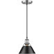 Yep Orwell 1 Light 7.5 inch Pewter Pendant Ceiling Light in Matte Black, Small