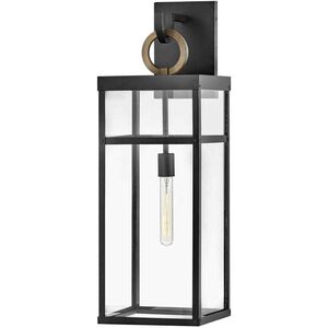 Estate Series Porter LED 29 inch Black with Burnished Bronze Outdoor Wall Mount Lantern