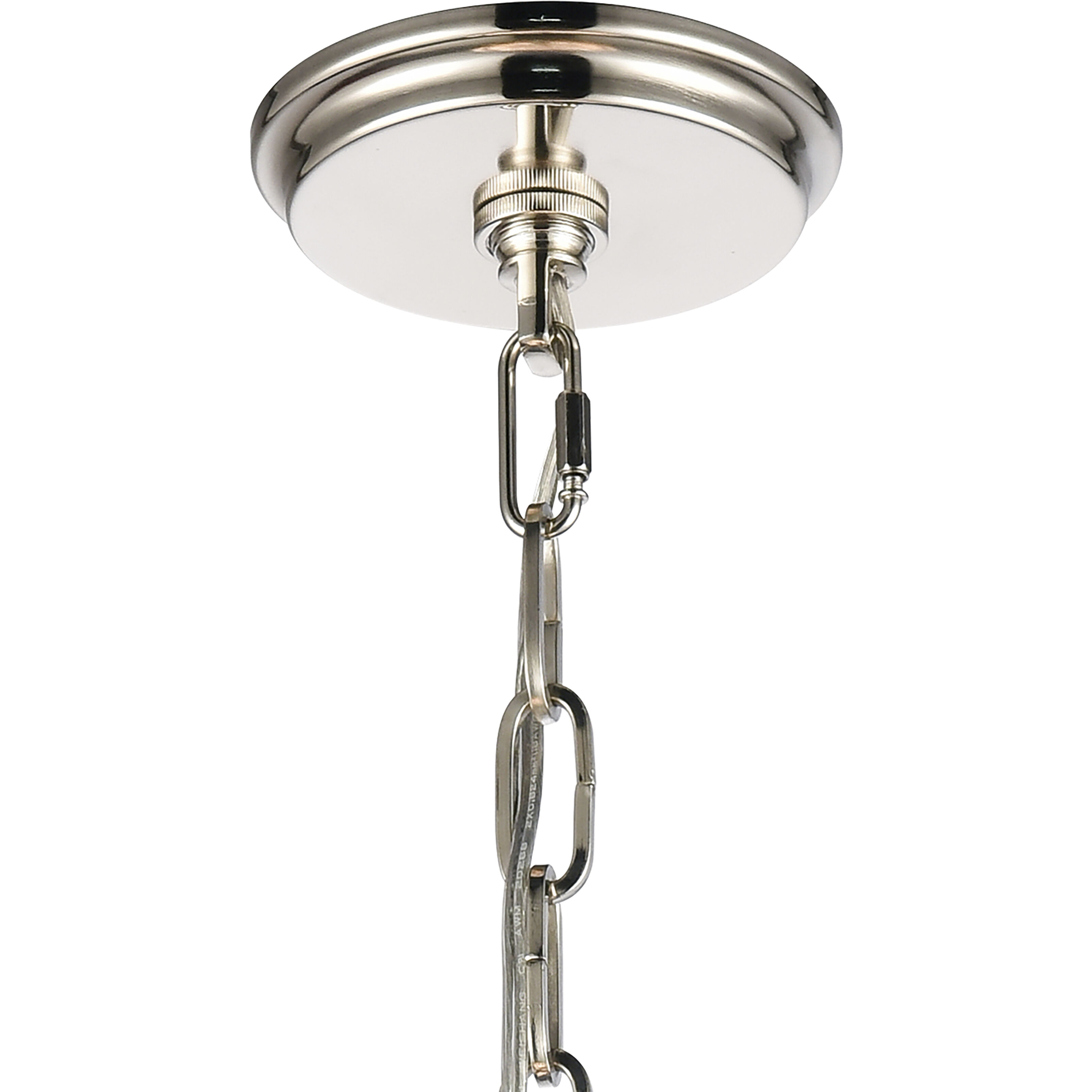 Marin Pendant Ceiling Light in Polished Nickel with Wood Tone