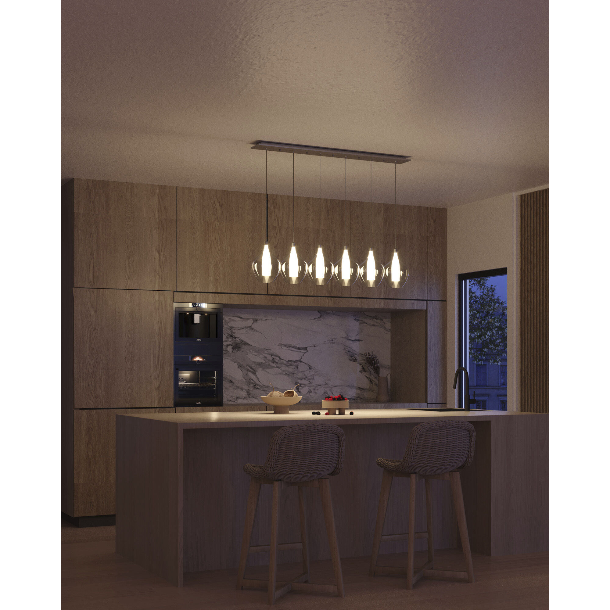 Victoria LED 7 inch Chrome Multi Pendant Ceiling Light