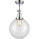 Franklin Restoration X-Large Beacon 1 Light 10 inch Polished Chrome Semi-Flush Mount Ceiling Light in Clear Glass, Franklin Restoration